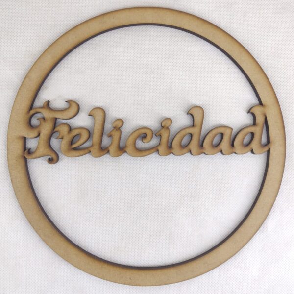 Cuadro decorativo circular- FELICIDAD- 25cm