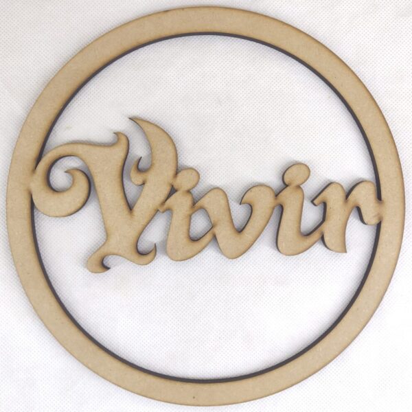 Cuadro decorativo circular- VIVIR- 25cm