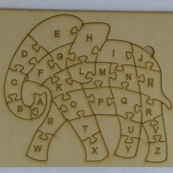 Rompecabezas didáctico ELEFANTE 3 abecedario