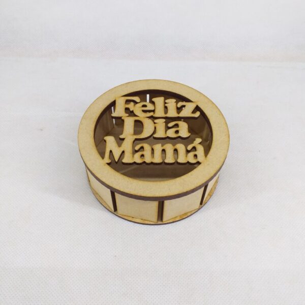 Caja circular "Feliz día mamá"